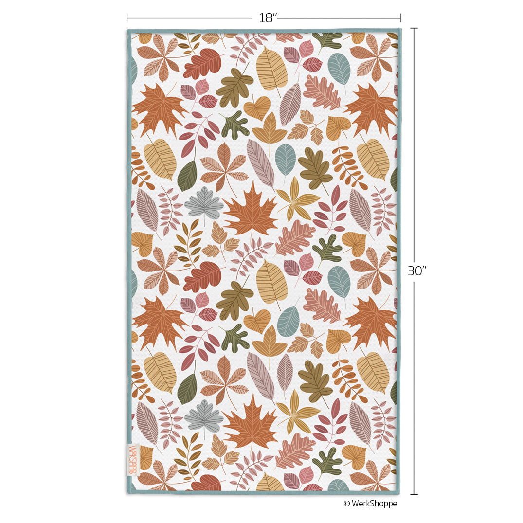 leaf impressions, fall leaves, reversible microfiber towels, artistic kitchen towels, kitchen towels
eco-friendly microfiber towels, ultra-absorbent, quick drying