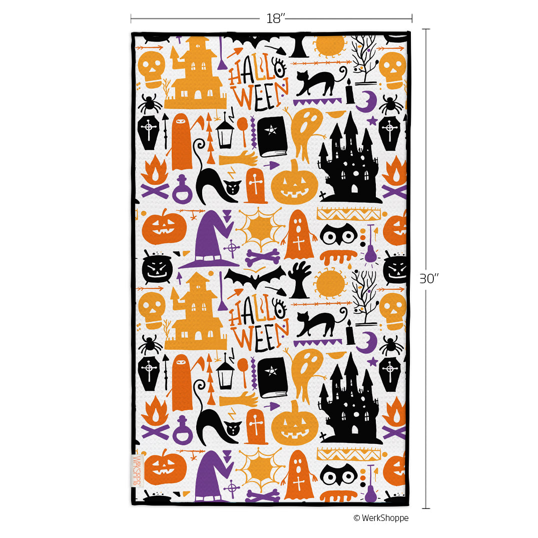 Halloween icons towel, halloween, checkered print, reversible microfiber towels, artistic kitchen towels, kitchen towels
eco-friendly microfiber towels, ultra-absorbent, quick drying