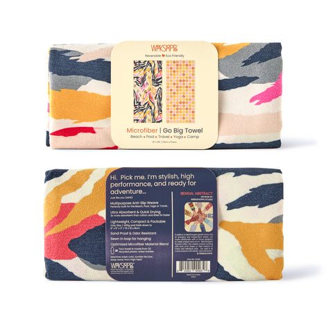Bengal Abstract Microfiber Go Big Towel, tiger print, best microfiber beach towel, artist designed towels, reversible print