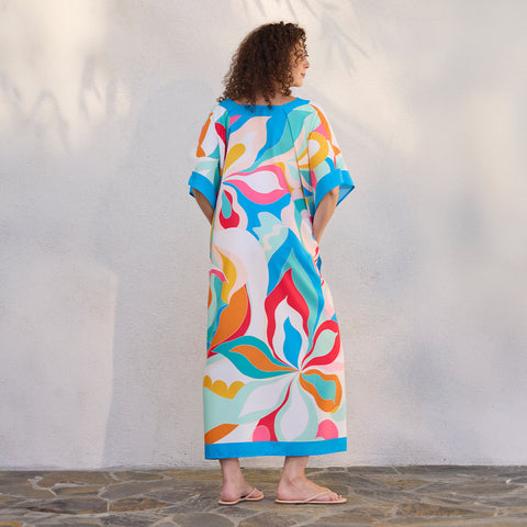 Palm Springs Caftan, pool & beach cover up, artist designed caftan, kaftan beach coverup, resortwear