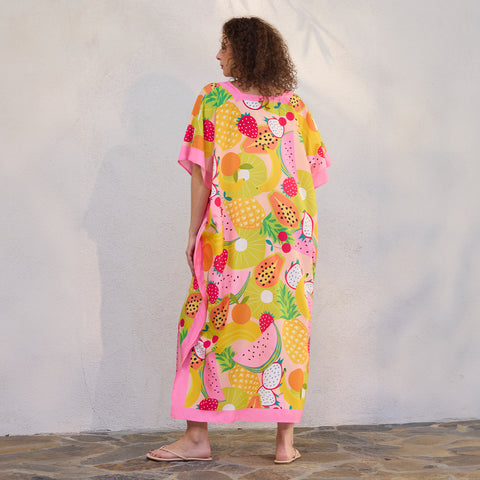 Squeeze The Day Caftan, pool & beach cover up, artist designed caftan, kaftan beach coverup, resortwear