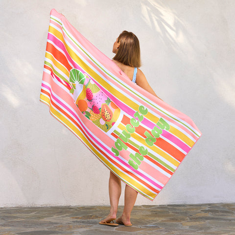 Squeeze The Day Microfiber Beach and Pool Towel