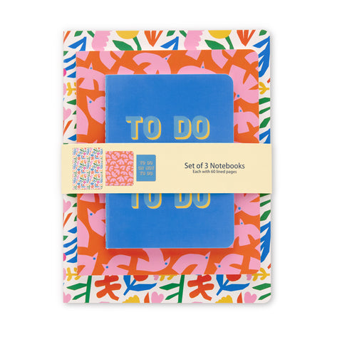 To Do Or Not To Do Stitched Notebook Set, bright colored journals, notebook gift set, notebook paper, cute notebooks, small notebook, journal notebook, journal set, sewn notepads
