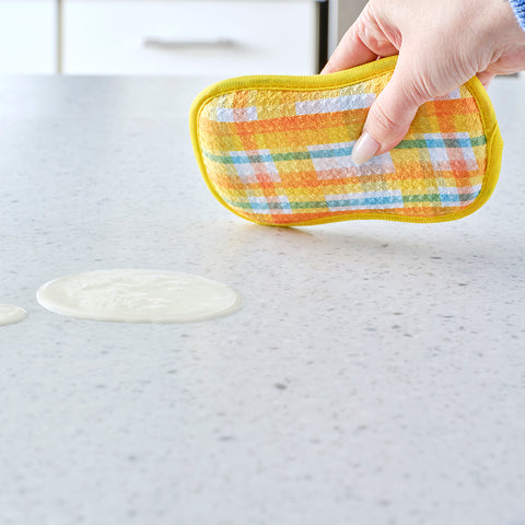 Lemon Plaid Scrubbie Set