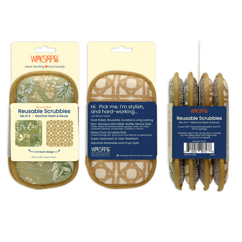 dual-sided reusable kitchen sponges, machine washable kitchen sponges, scrubby set, non-abrasive waffle weave microfiber sponge,
set of 4 reusable kitchen scrubbies, kitchen herbs scrubby set