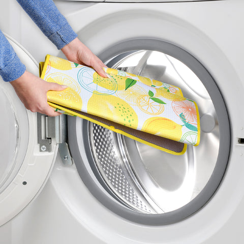 Art by Magrikie Berg, lemon plaid dish drying mats, microfiber dish drying mats, Ultra Absorbent & Quick Drying, High performance waffle weave, set of 2, machine washable