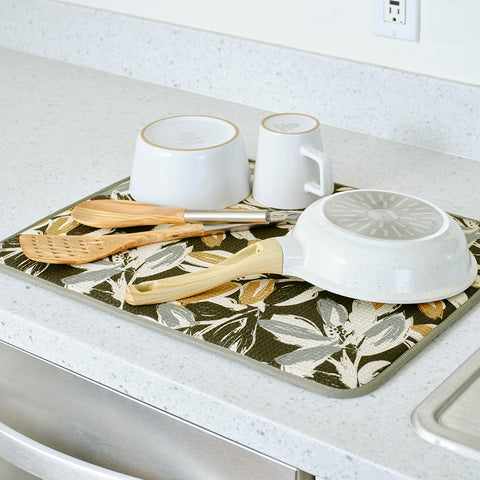 Leaf Tiles Dish Drying Mats