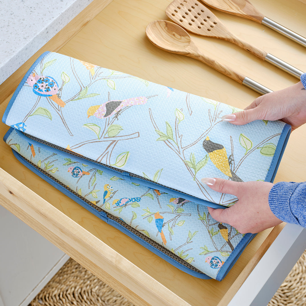 Floral Finch & Friends Dish Drying Mats