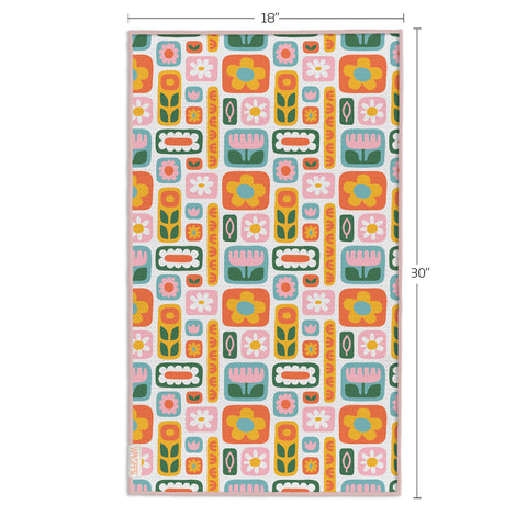 Daisies & Rainbows Microfiber Towel, eco-friendly microfiber towels, ultra-absorbent, quick drying