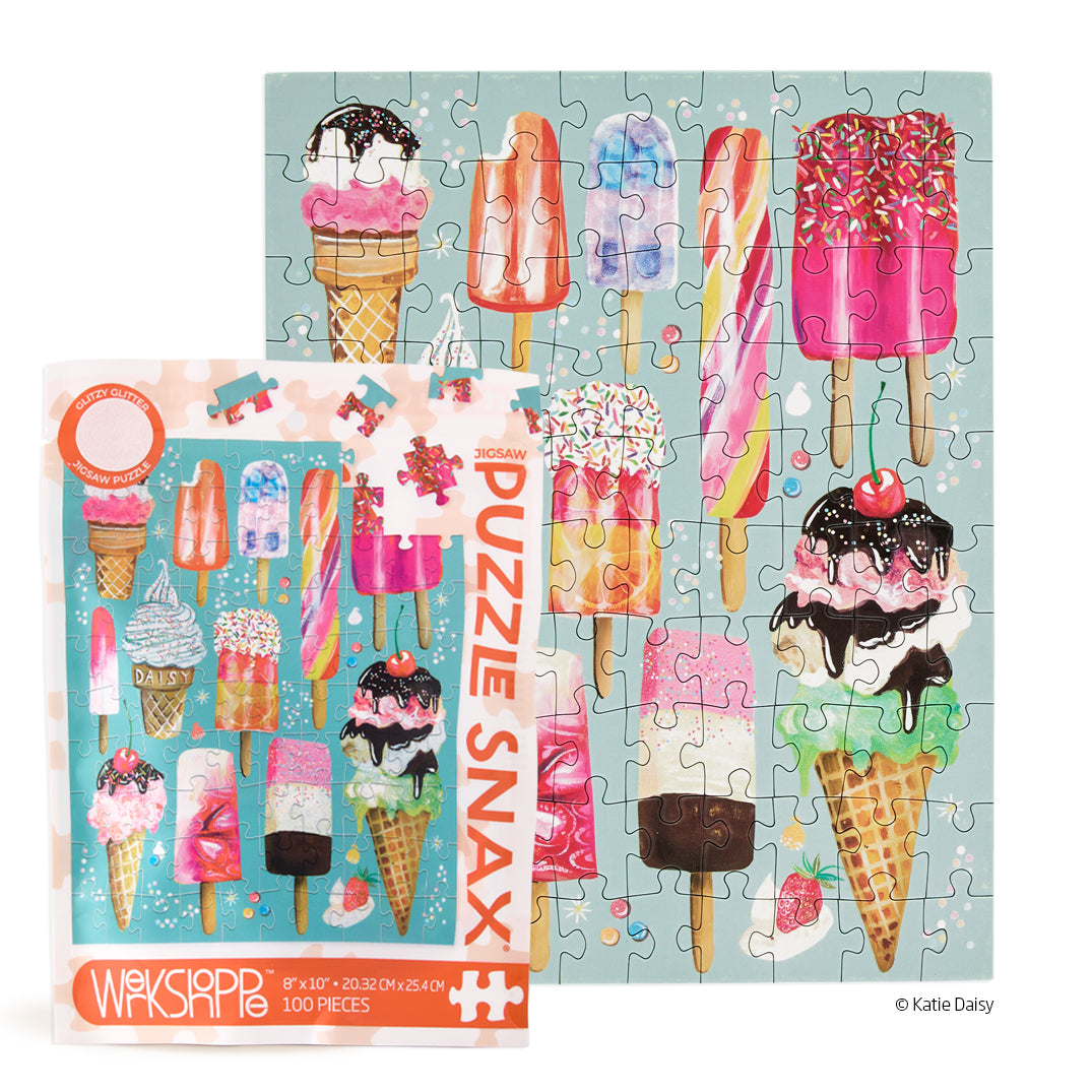 Ice Cream & Pops 100 Piece Puzzle Snax, ice cream puzzle, popsicles, sweet treats, puzzle for kids