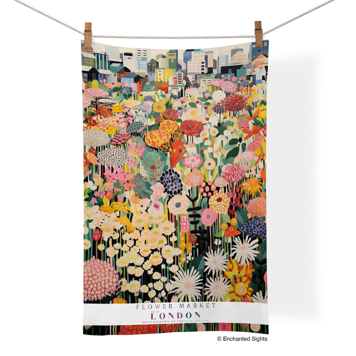 Flower Market Cotton Tea Towel, artistic cotton towels, cotton tea towels, kitchen decor, 100% cotton kitchen towel,
where to buy tea towels, tea towels for sale