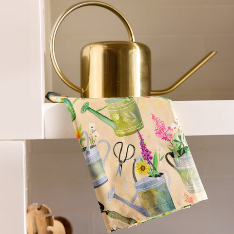 Watering Cans Cotton Tea Towel