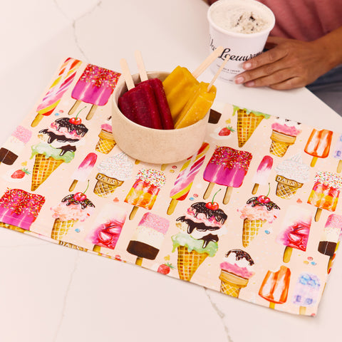 Ice Cream & Pops Cotton Tea Towel