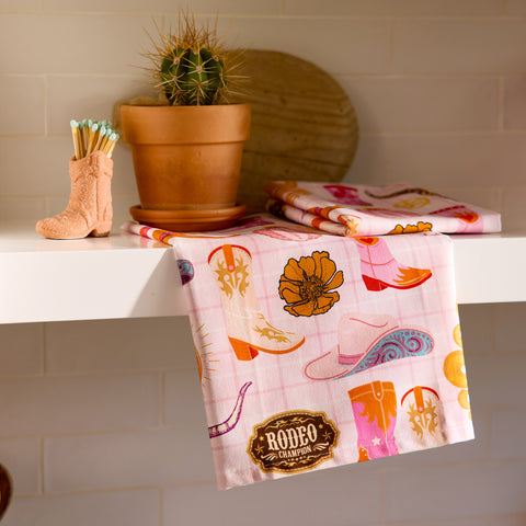 Cowgirl Icons Cotton Tea Towel