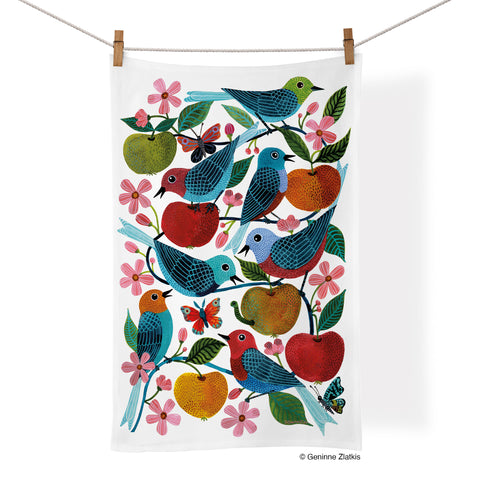 Art by Geninne Zlatkis, Apple Orchard Cotton Tea Towel, artistic cotton towels, cotton tea towels, kitchen decor, 100% cotton kitchen towel,
where to buy tea towels, tea towels for sale