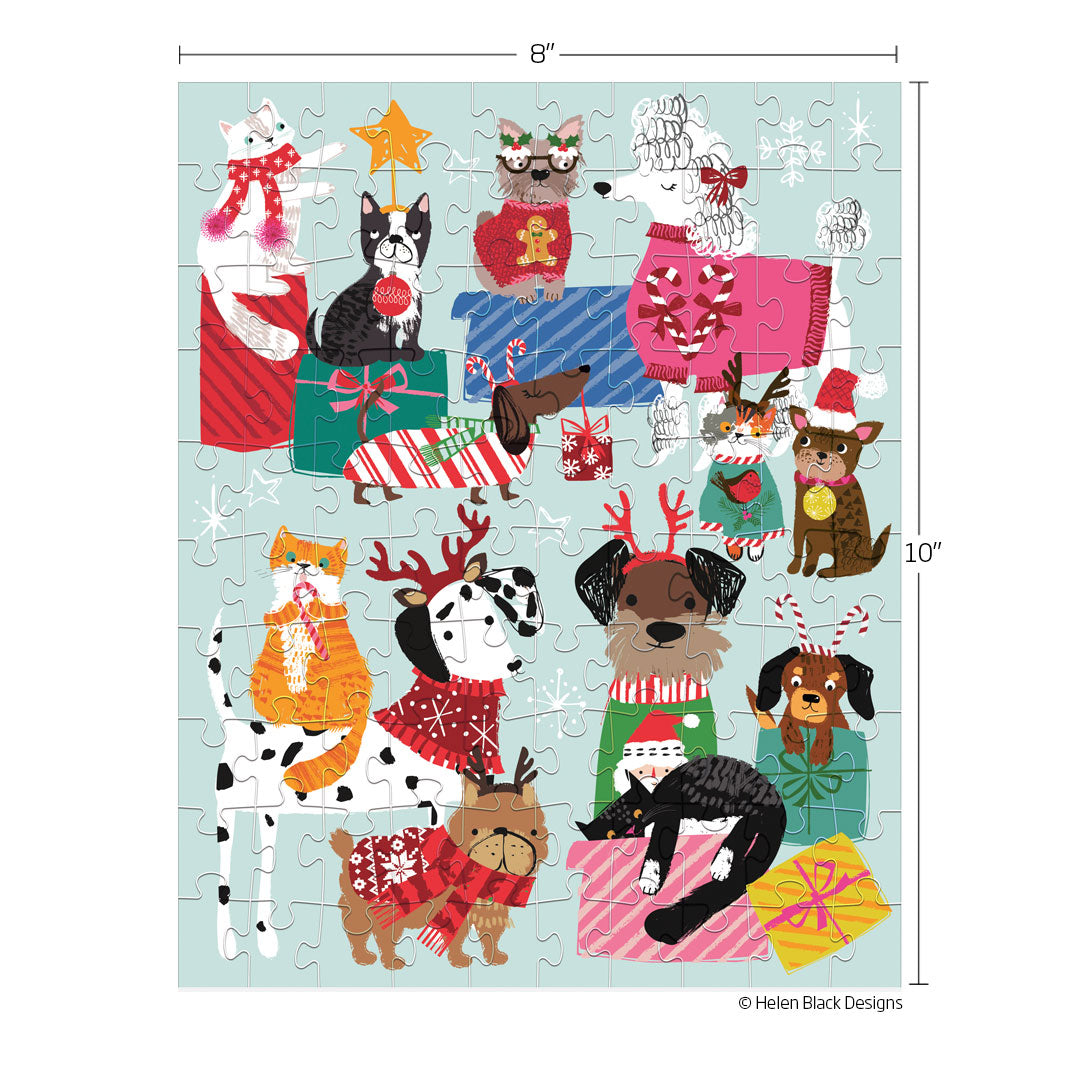 Holiday Gift Exchange 100 Piece Puzzle Snax