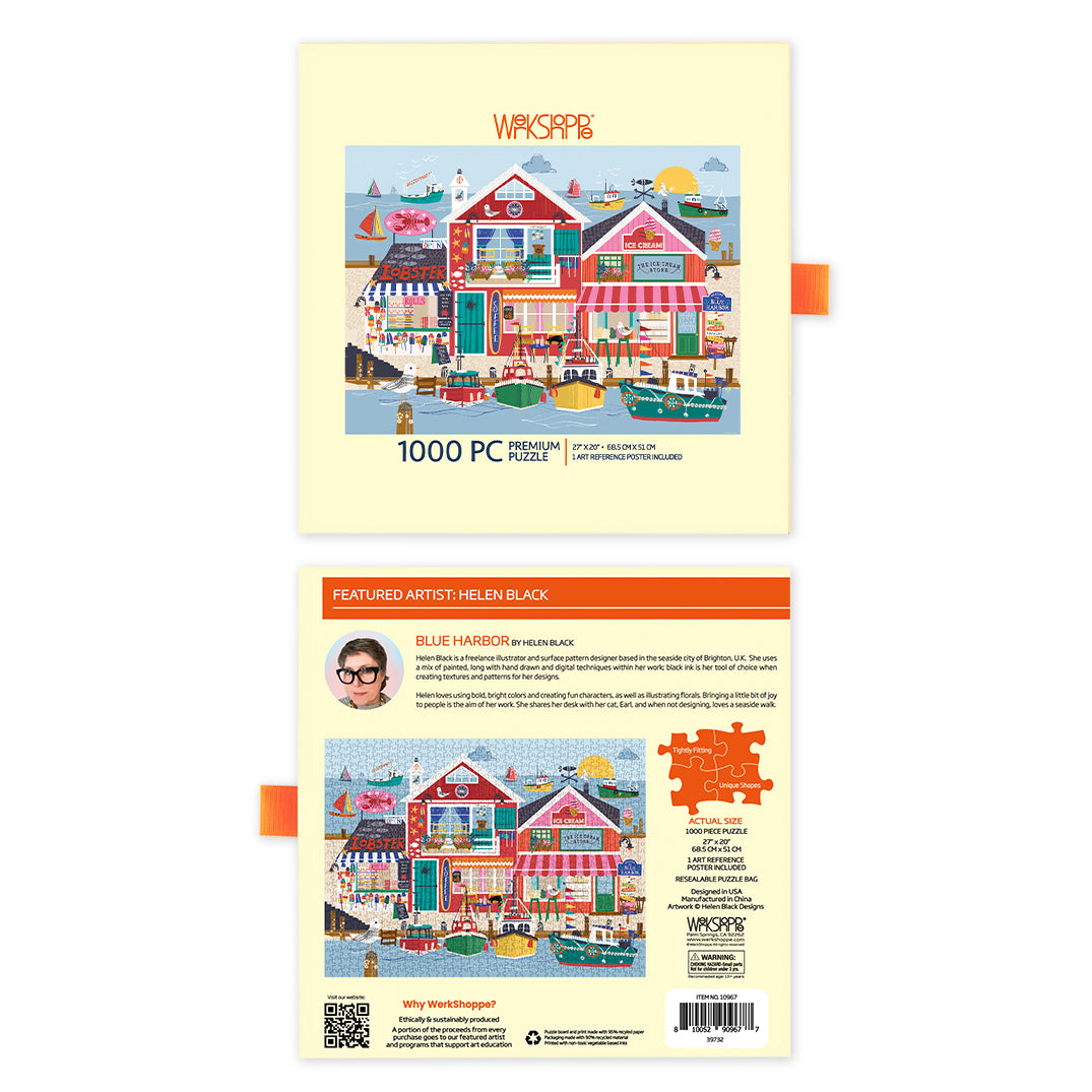 Blue Harbor 1000 Piece Puzzle, werkshoppe, jigsaw puzzles for adults, eco-friendly & sustainable
