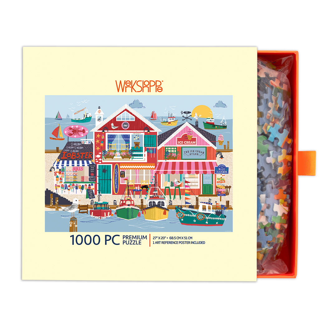 Blue Harbor 1000 Piece Puzzle, werkshoppe, jigsaw puzzles for adults, eco-friendly & sustainable
