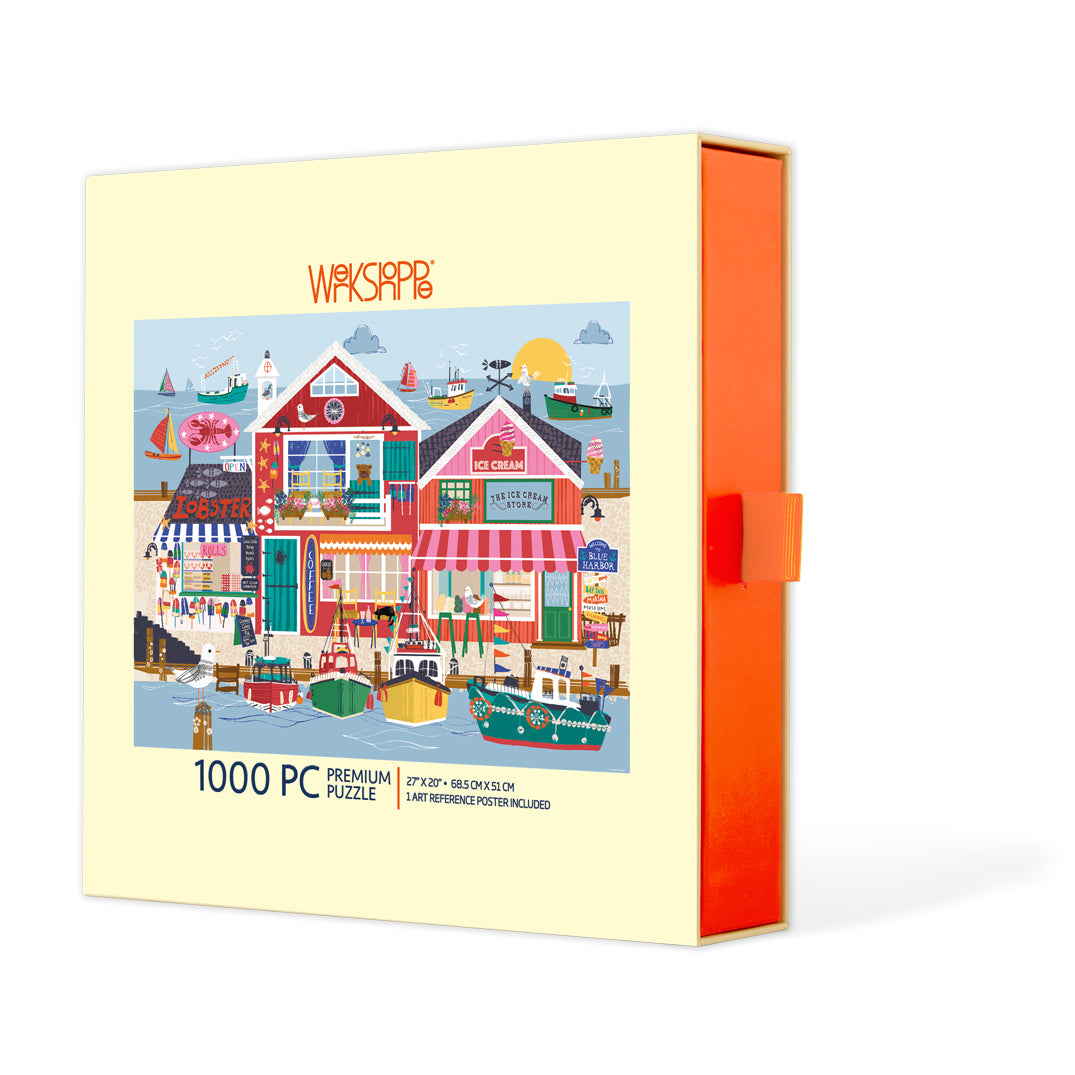 Blue Harbor 1000 Piece Puzzle, werkshoppe, jigsaw puzzles for adults, eco-friendly & sustainable
