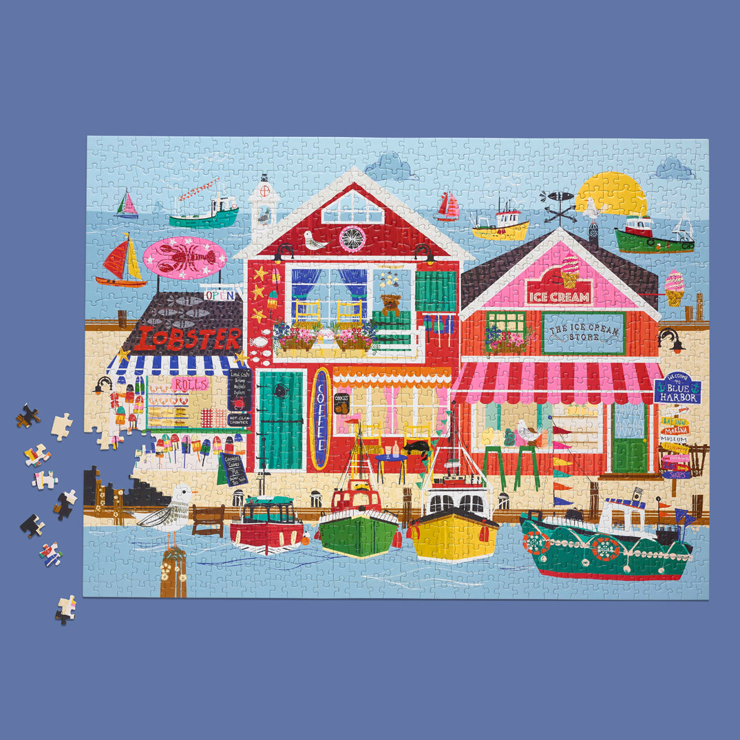 Blue Harbor 1000 Piece Puzzle, werkshoppe, jigsaw puzzles for adults, eco-friendly & sustainable
