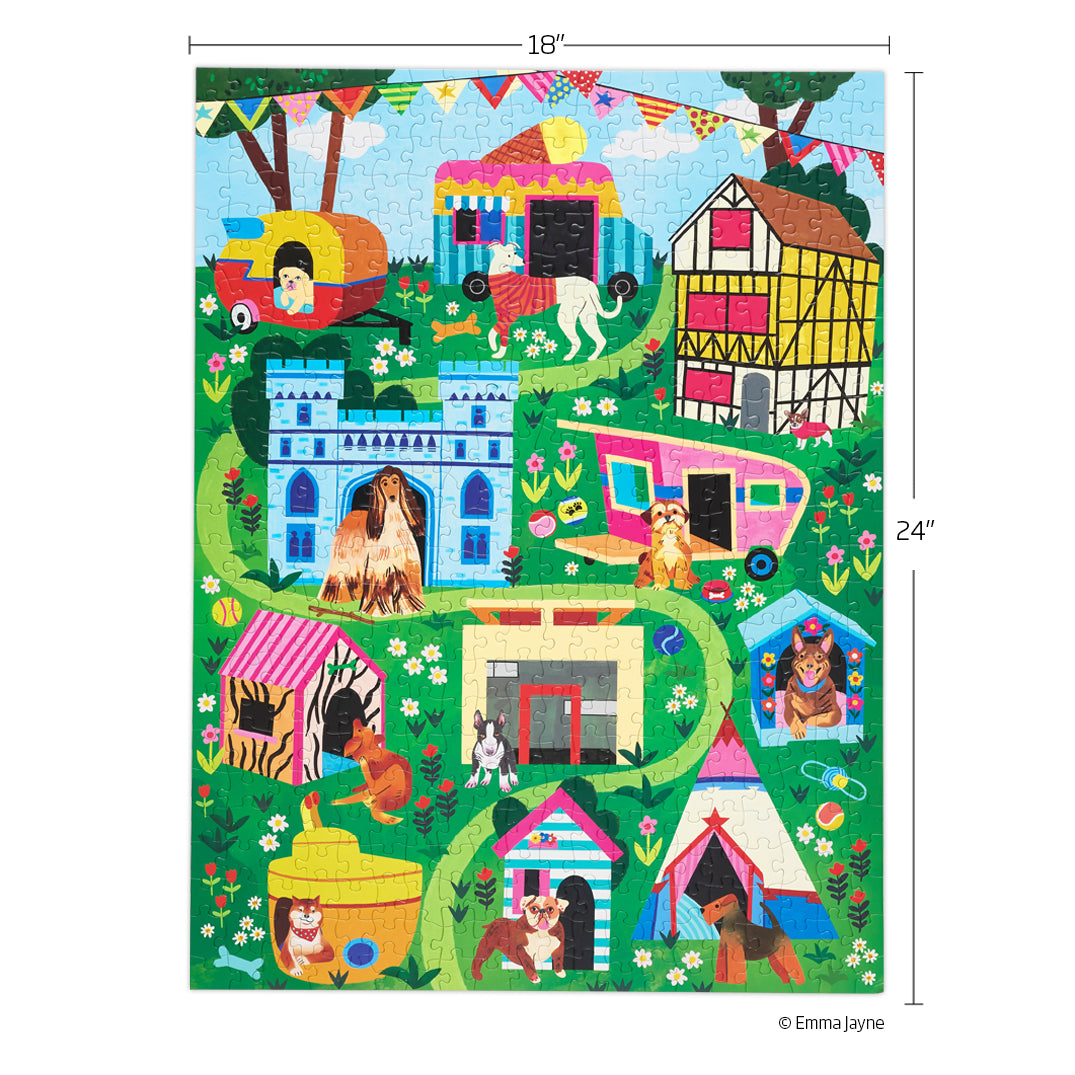 Doggie Dreamhouse 500 Piece Puzzle, dog lovers, gifts for animal lovers, jigsaw puzzles for adults, eco-friendly & sustainable, artist designed puzzles, cool jigsaw puzzles