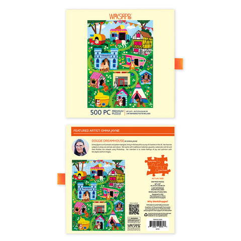 Doggie Dreamhouse 500 Piece Puzzle, dog lovers, gifts for animal lovers, jigsaw puzzles for adults, eco-friendly & sustainable, artist designed puzzles, cool jigsaw puzzles