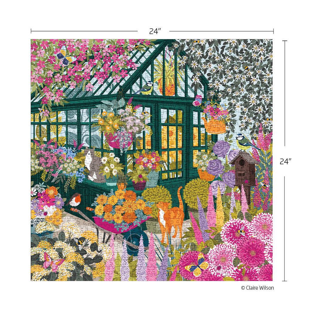 Spring Greenhouse 1000 Piece Puzzle, jigsaw puzzles for adults, eco-friendly & sustainable, artist designed puzzles, cool jogsaw puzzles