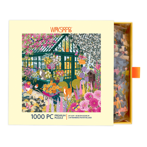 Spring Greenhouse 1000 Piece Puzzle, jigsaw puzzles for adults, eco-friendly & sustainable, artist designed puzzles, cool jogsaw puzzles