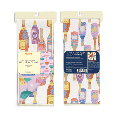 Champs & Coupes Microfiber Kitchen Towel,  Reversible Microfiber Kitchen Towel, optimized waffle weave, eco-friendly kitchen towels, 