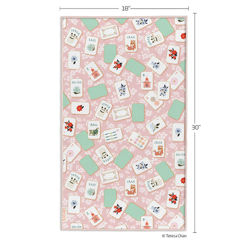 Mahjong Microfiber Kitchen Towel,  Reversible Microfiber Kitchen Towel, optimized waffle weave, eco-friendly kitchen towels, gifts for mahjong lovers