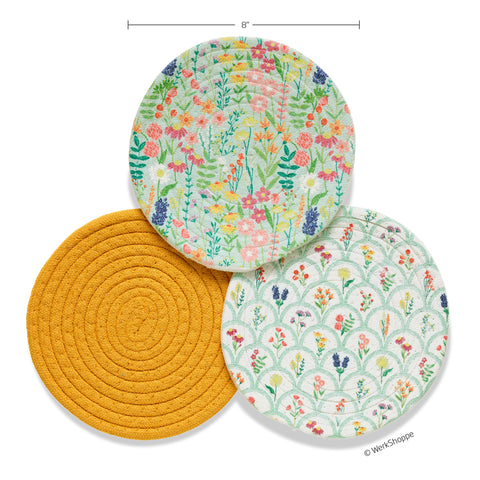 Wildflowers Cotton Kitchen Trivets
