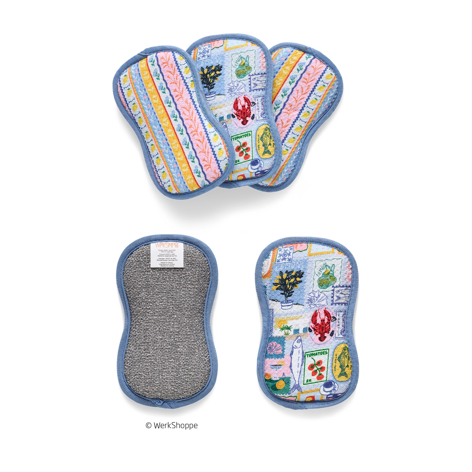 Mediterranean Summer Microfiber Scrubbie Set