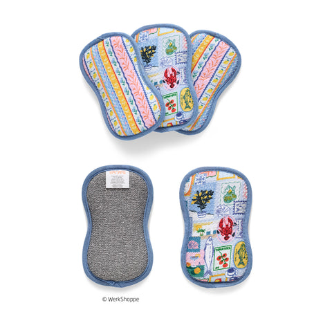 Mediterranean Summer Microfiber Scrubbie Set