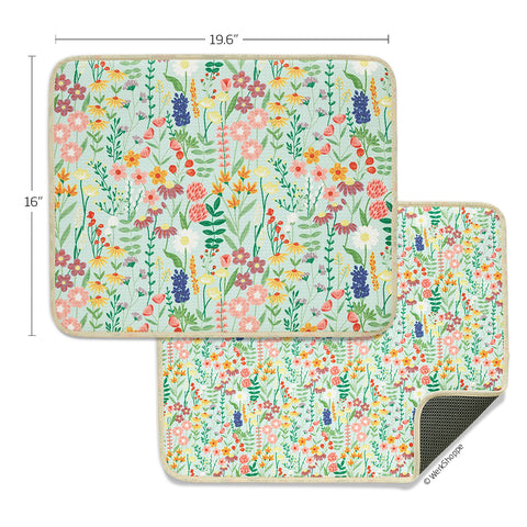 Wildflowers Microfiber Dish Mat