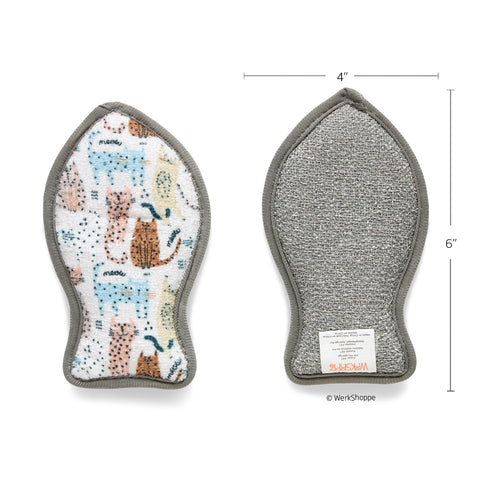 Cats Meow Pet Scrubbies, Pet bowl Scrubbies, pet accessories, pet essentials, werkshoppe pet supplies, pet dish sponge, dog bowl scrubbie, cat dish cleaner, reusable sponges, eco-friendly sponge set, cat accessories