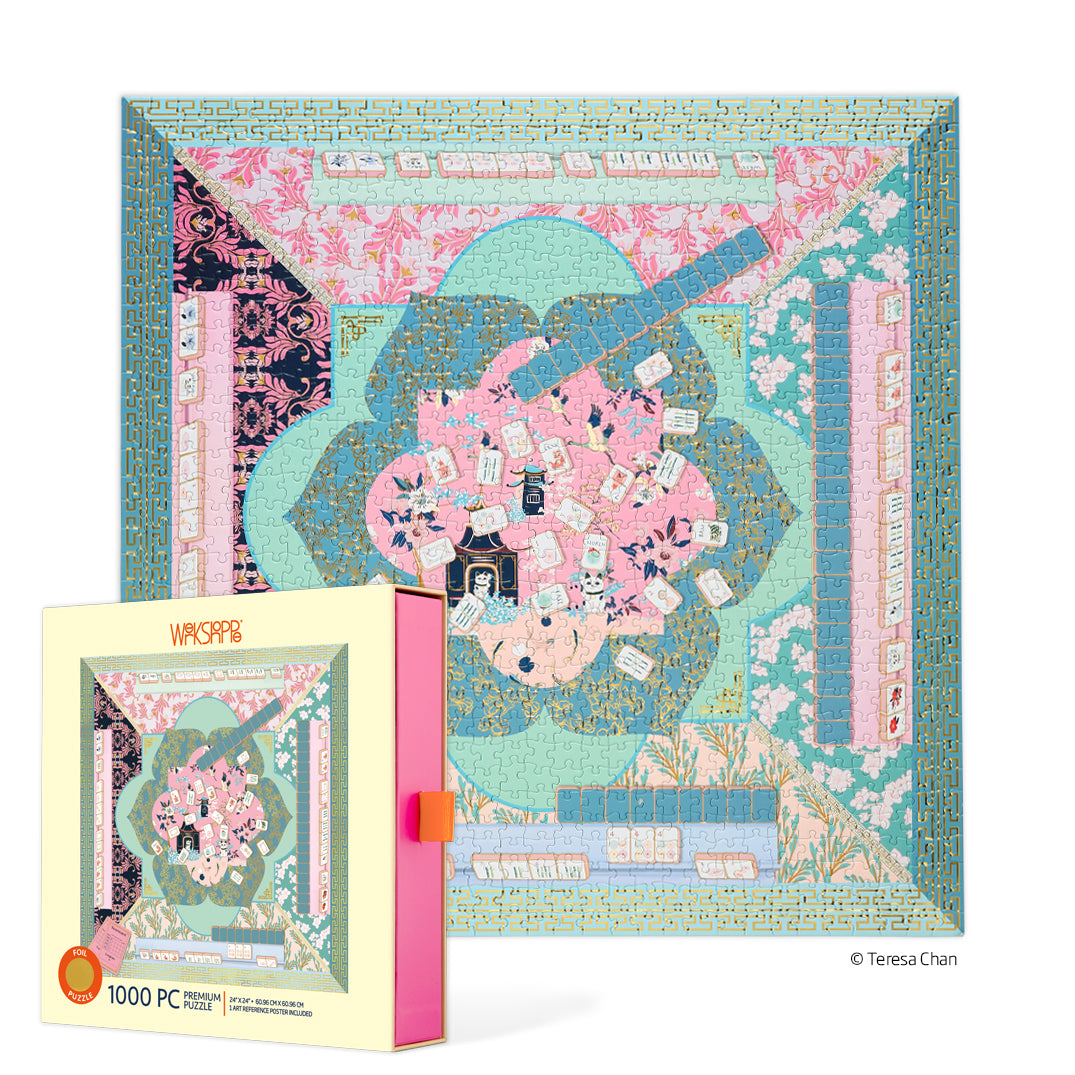 Let's Play Mahjong 1000 Piece Puzzle, mahjong lovers, jigsaw puzzles for adults, eco-friendly & sustainable, artist designed puzzles, cool jigsaw puzzles, gifts for mahjong players