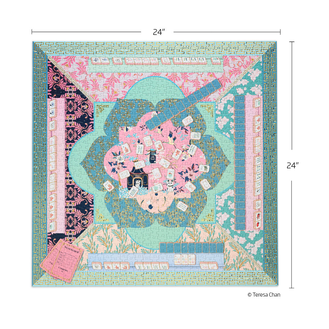 Let's Play Mahjong 1000 Piece Puzzle, mahjong lovers, jigsaw puzzles for adults, eco-friendly & sustainable, artist designed puzzles, cool jigsaw puzzles, gifts for mahjong players