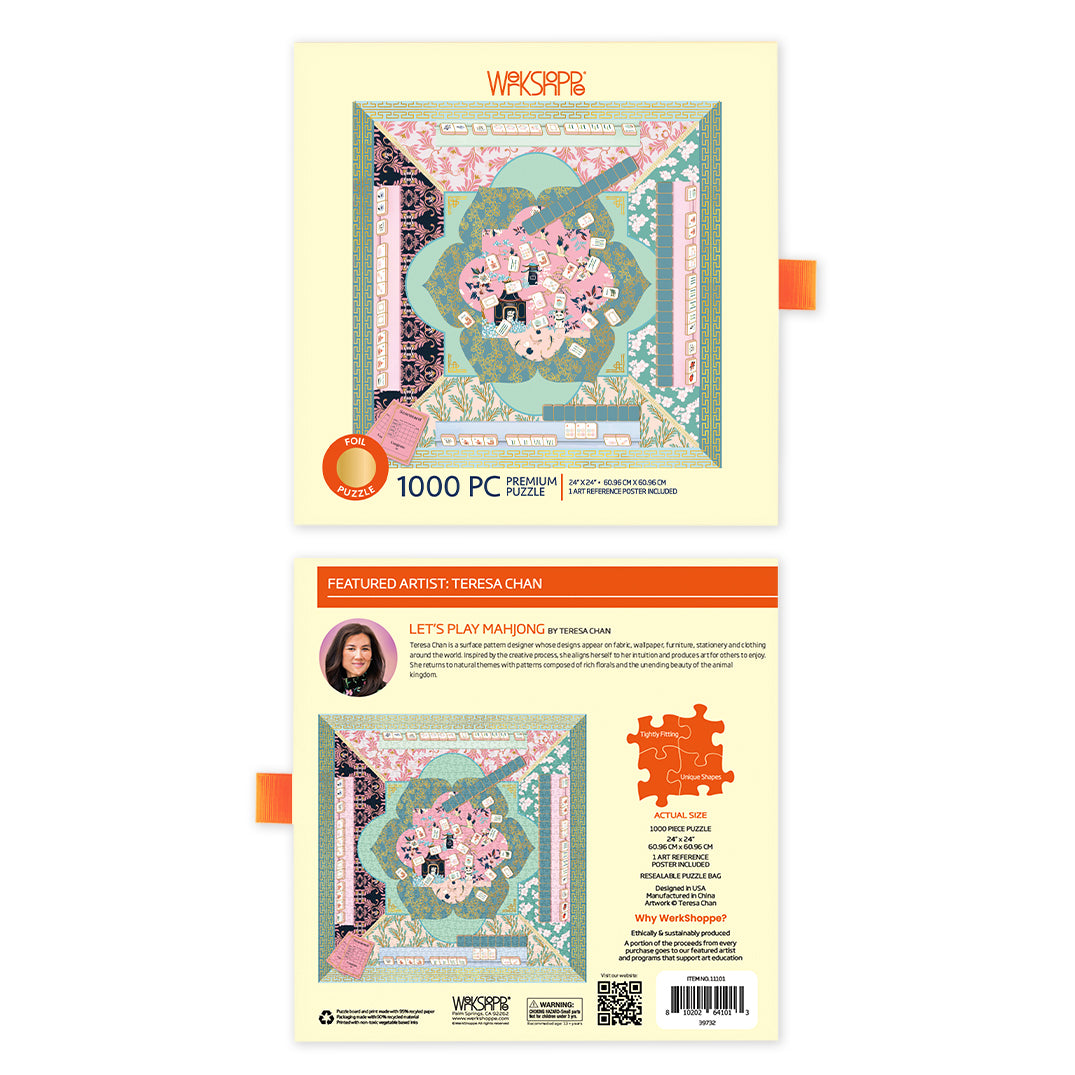 Let's Play Mahjong 1000 Piece Puzzle, mahjong lovers, jigsaw puzzles for adults, eco-friendly & sustainable, artist designed puzzles, cool jigsaw puzzles, gifts for mahjong players