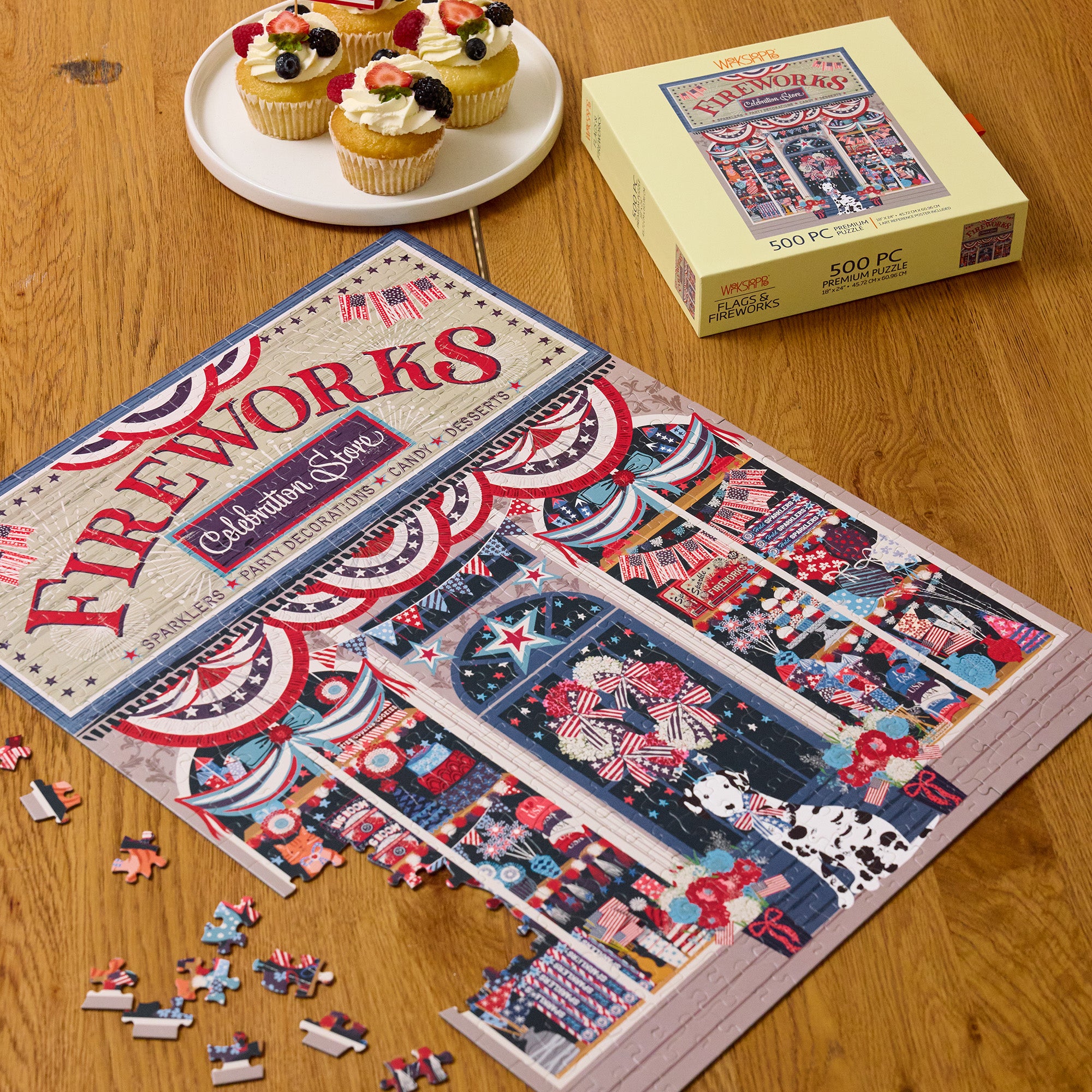 Flags & Fireworks 500 Piece Puzzle