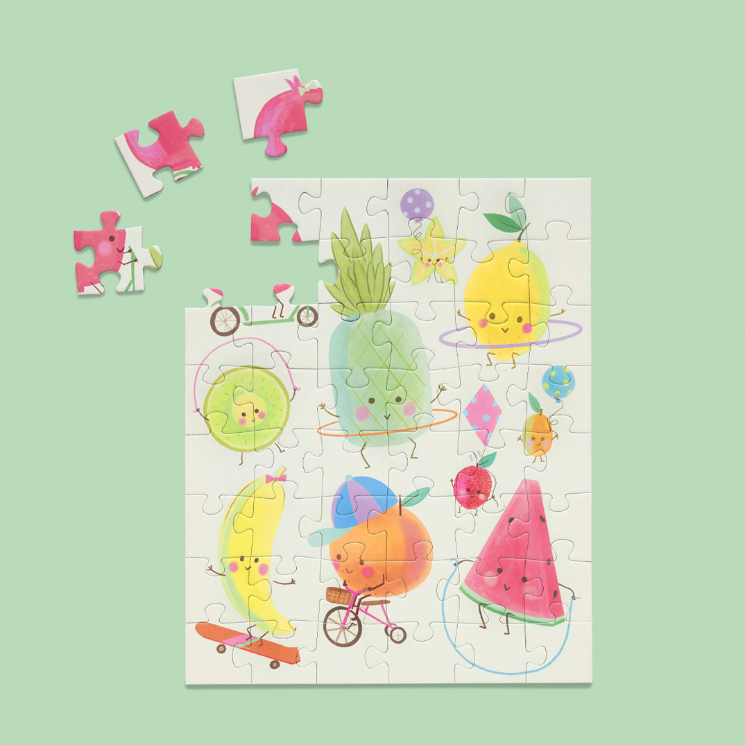 Fruity Fun 48 Piece Puzzle Snax, jigsaw puzzles for kids, puzzle snax for kids, childrens puzzles, cool jigsaw puzzles, fun puzzles by WerkShoppe