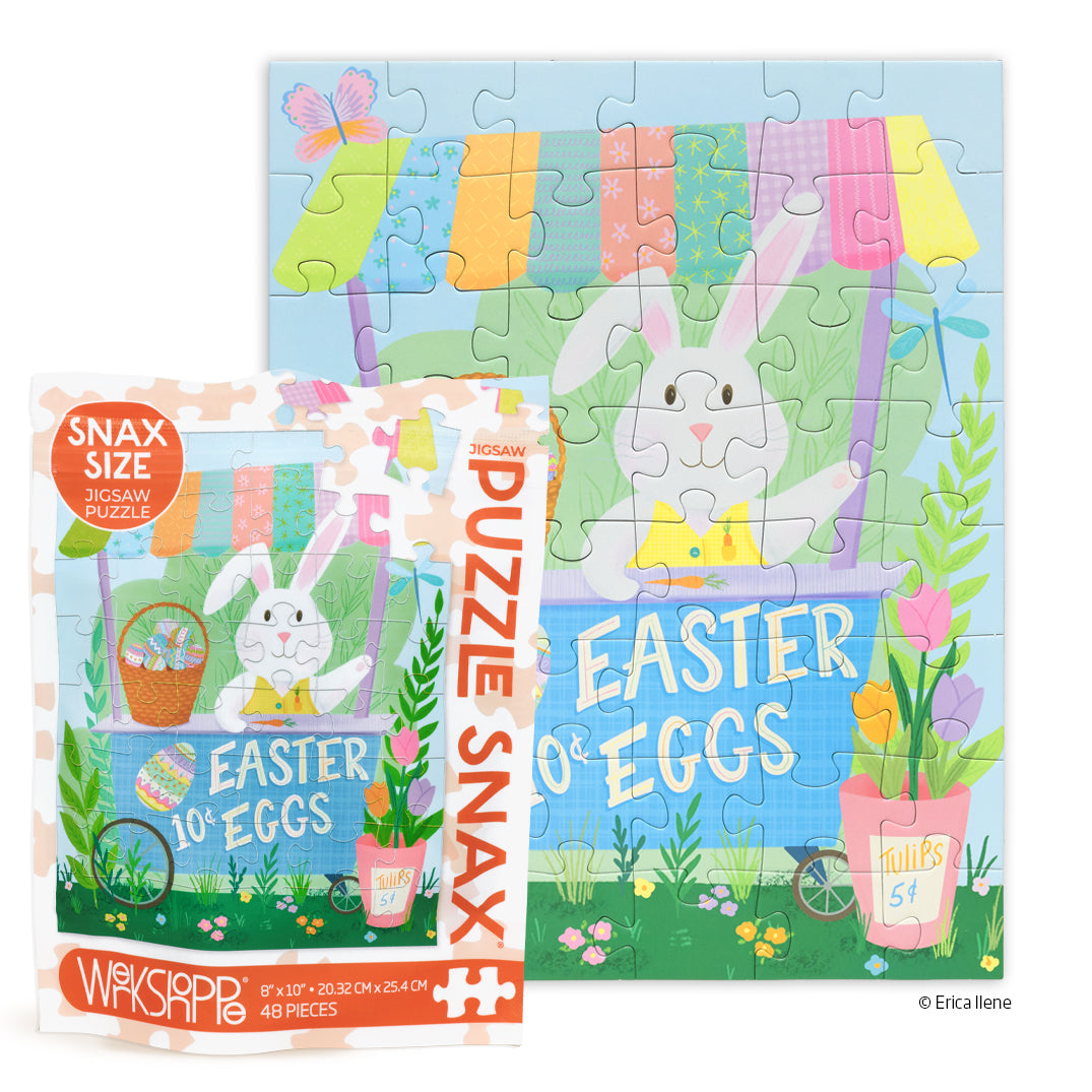 Easter Egg Cart 48 Piece Puzzle Snax, easter themed kids puzzle, jigsaw puzzles for kids, puzzle snax for kids, childrens puzzles, cool jigsaw puzzles, fun puzzles, easter basket gift for kids, interactive kids puzzle