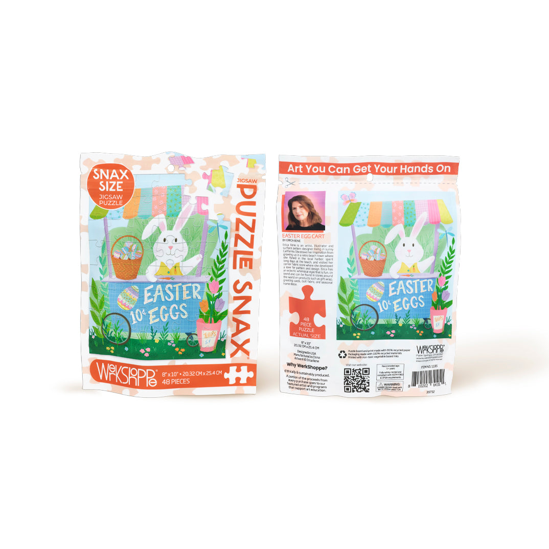 Easter Egg Cart 48 Piece Puzzle Snax, easter themed kids puzzle, jigsaw puzzles for kids, puzzle snax for kids, childrens puzzles, cool jigsaw puzzles, fun puzzles, easter basket gift for kids, interactive kids puzzle