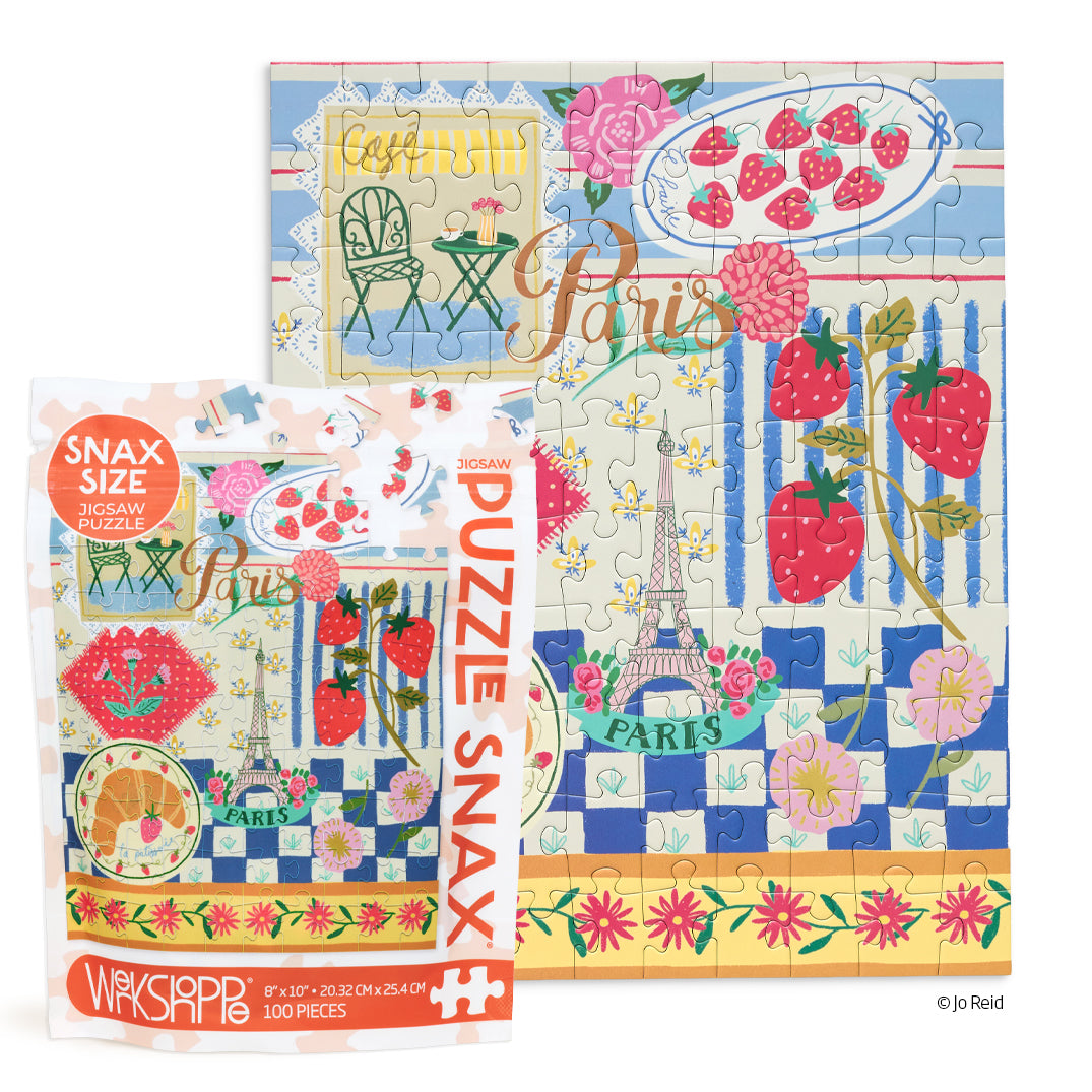 Paris Cafe 100 Piece Puzzle Snax, jigsaw puzzles for kids, puzzle snax for kids, childrens puzzles, cool jigsaw puzzles, fun puzzles, gifts for kids