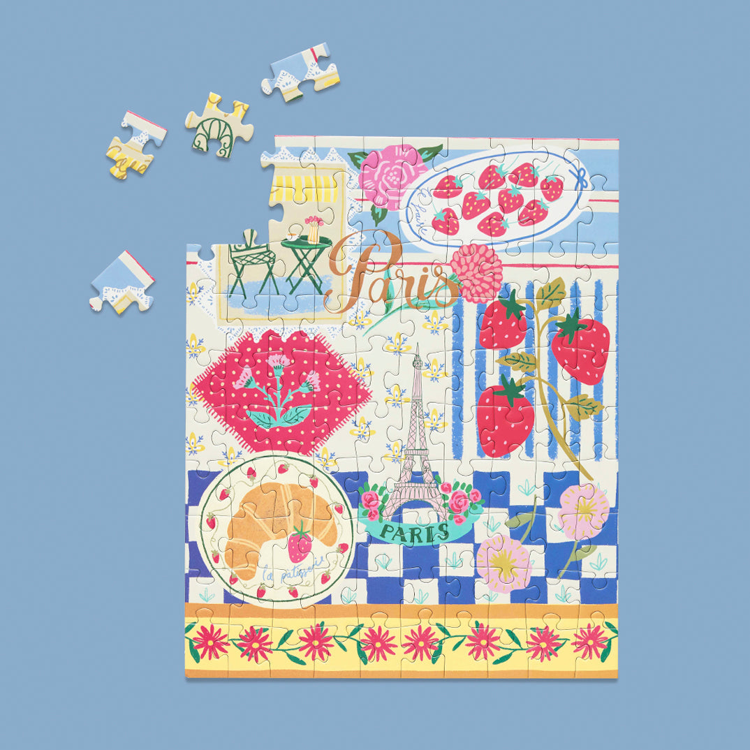 Paris Cafe 100 Piece Puzzle Snax, jigsaw puzzles for kids, puzzle snax for kids, childrens puzzles, cool jigsaw puzzles, fun puzzles, gifts for kids