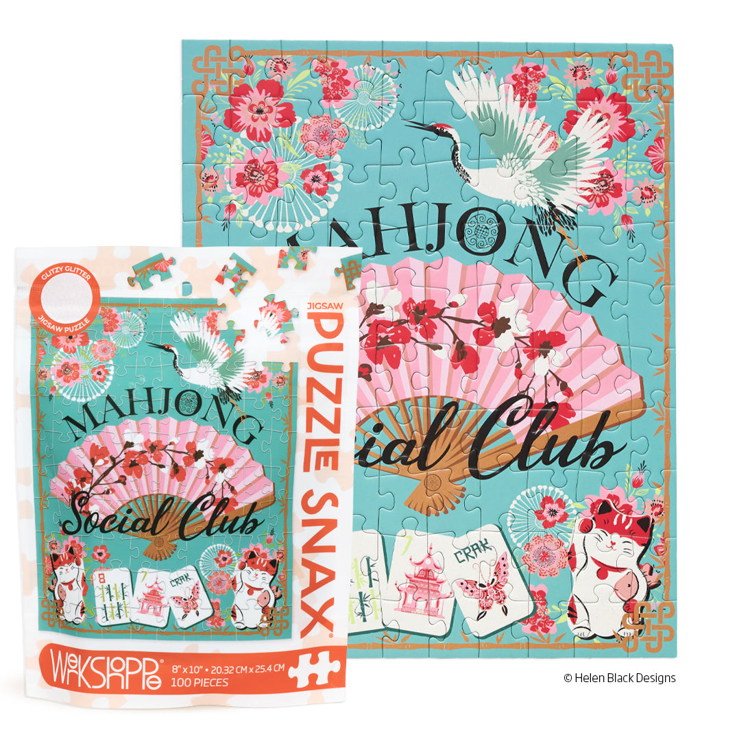 Mahjong Social Club 100 Piece Puzzle Snax, jigsaw puzzles for kids, puzzle snax for kids, childrens puzzles, cool jigsaw puzzles, fun puzzles