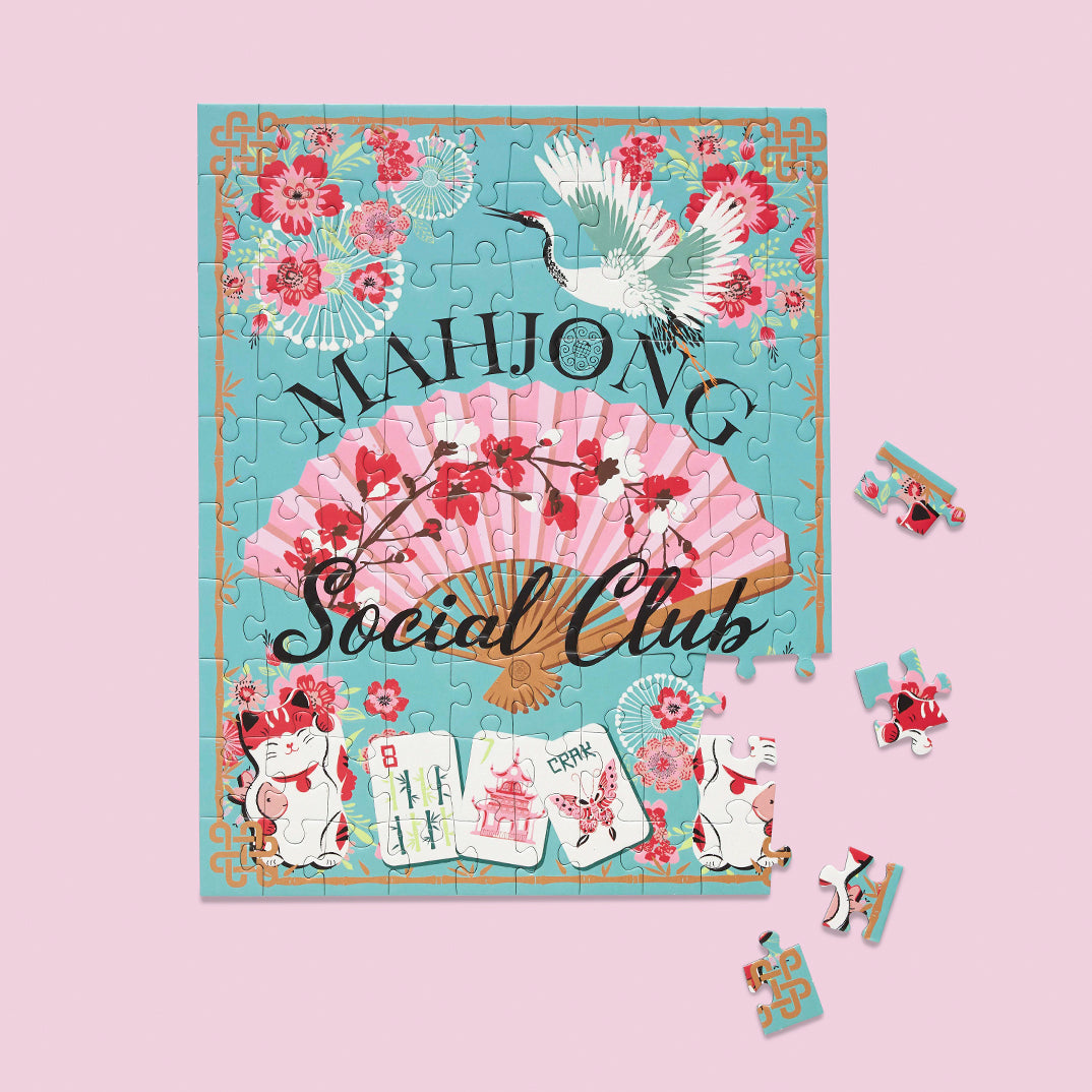 Mahjong Social Club 100 Piece Puzzle Snax, jigsaw puzzles for kids, puzzle snax for kids, childrens puzzles, cool jigsaw puzzles, fun puzzles