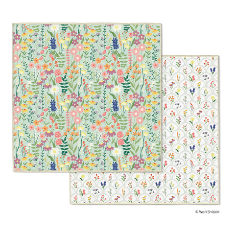 Wildflowers Microfiber Dishcloths, Non-Abrasive All-Purpose Microfiber, High Performance Waffle Weave, Eco-friendly WerkShoppe Kitchen Towels, Set of 2 dish cloths, 