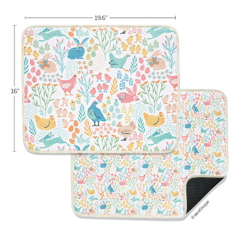 Springtime Friends Easter Microfiber Dish Mat