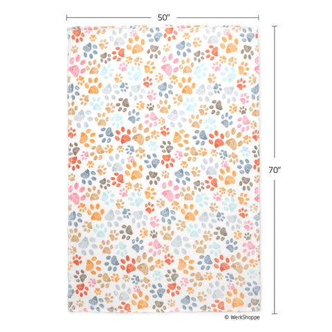 Paw Print Pet Fleece Blanket