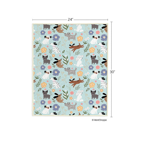 Dog Floral Pet Drying Towel, set of 2 dog drying towel, reusable washable microfiber pet towels